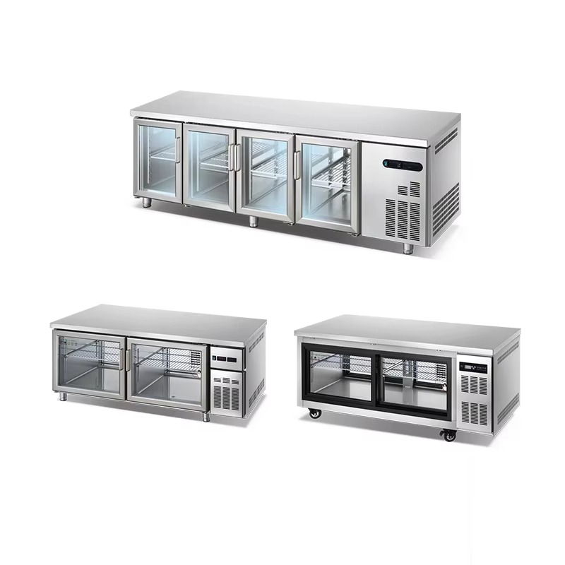 Commercial Kitchen Worktops - Commerciële werkbladkoel-vriescombinatie, snelkoelend, energiezuinig, roestvrij staal,