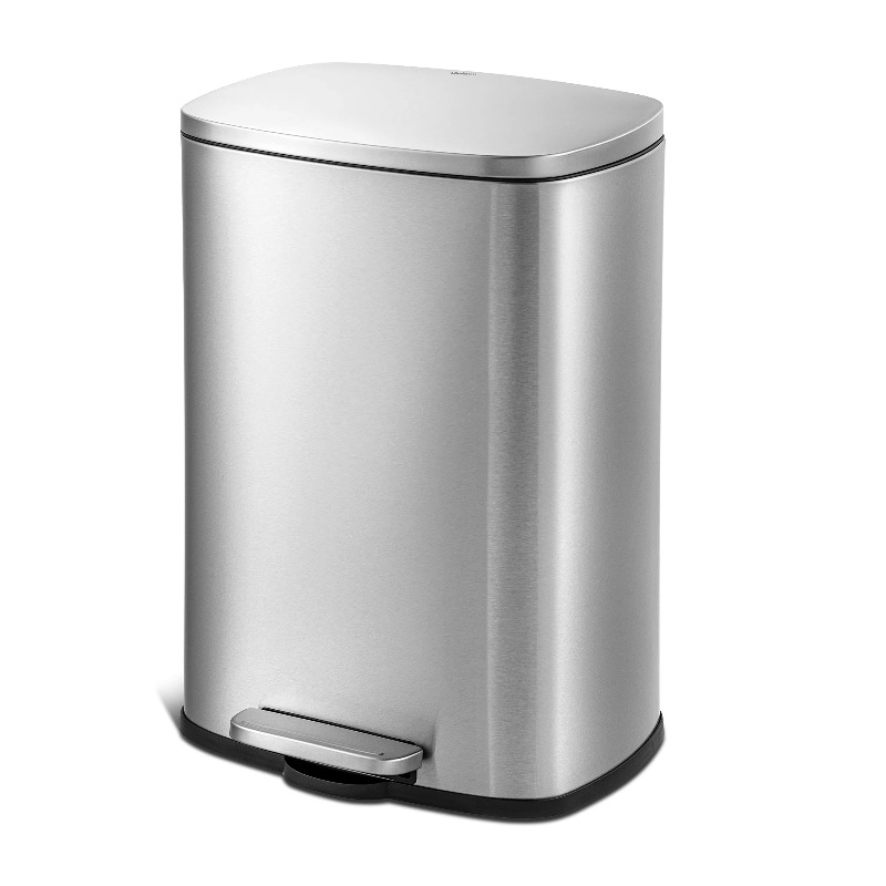 Commercial Kitchen Bin - Vingerafdrukbestendige zachte deksel afvalbak, stevige handgreeploze